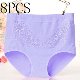 Lace-up hip briefs (Option: 8pcs Purple-3XL)