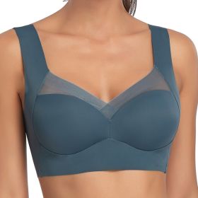 Receiving Breast Bra Without Steel Ring Ladies Vest Underwear (Option: Dark green-L-1PC)